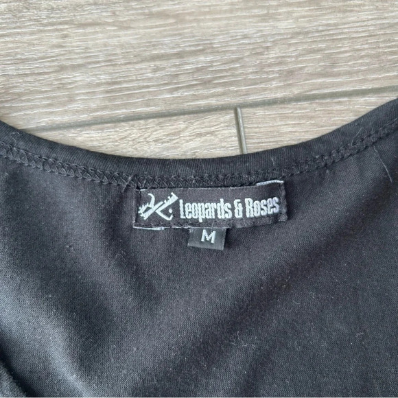 Leopards & Roses Embroidered Patchwork Asymmetrical Hem Tunics - Picture 6 of 15